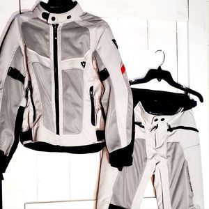 Rev'it Tornado Women's Small & XXS Motorcyle Jacket & Pants silver Vented, pads